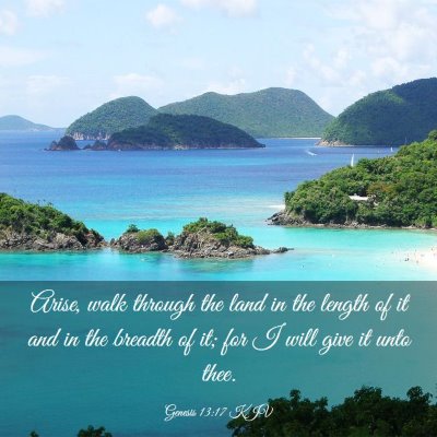 Picture 03 - Genesis 13:17 KJV - Arise, walk through the land in the length of it - Bible Verse Picture