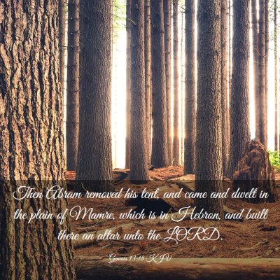 Picture 03 - Genesis 13:18 KJV - Then Abram removed his tent, and came and dwelt - Bible Verse Picture