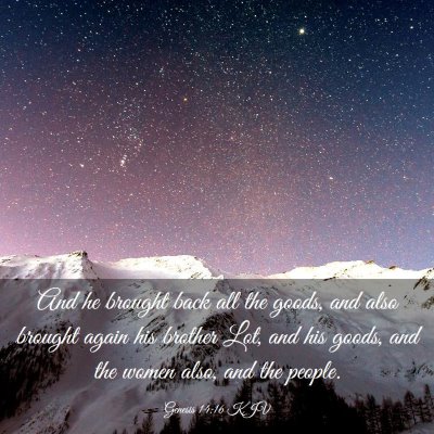 Picture 03 - Genesis 14:16 KJV - And he brought back all the goods, and also - Bible Verse Picture
