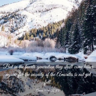 Picture 03 - Genesis 15:16 KJV - But in the fourth generation they shall come - Bible Verse Picture