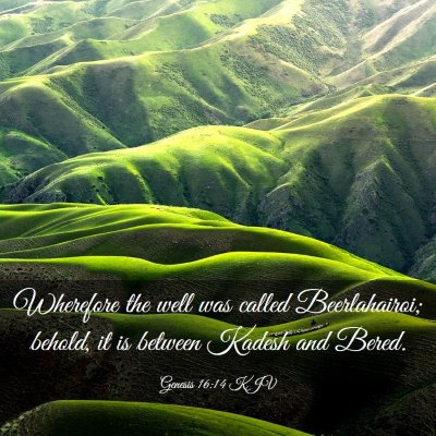 Picture 03 - Genesis 16:14 KJV - Wherefore the well was called Beerlahairoi; - Bible Verse Picture