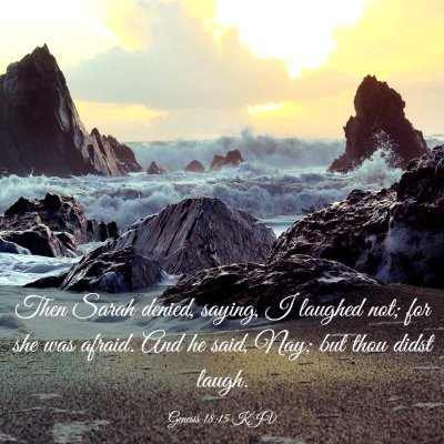 Picture 03 - Genesis 18:15 KJV - Then Sarah denied, saying, I laughed not; for she - Bible Verse Picture