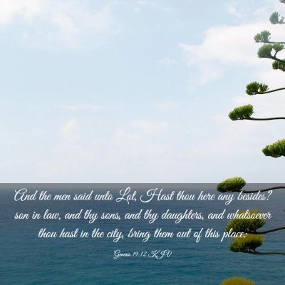 Picture 03 - Genesis 19:12 KJV - And the men said unto Lot, Hast thou here any - Bible Verse Picture