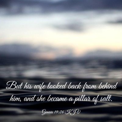 Picture 03 - Genesis 19:26 KJV - But his wife looked back from behind him, and she - Bible Verse Picture