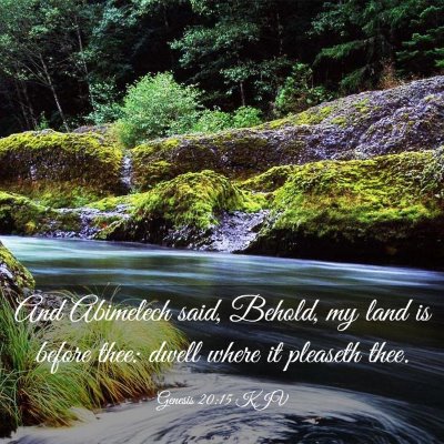 Picture 03 - Genesis 20:15 KJV - And Abimelech said, Behold, my land is before - Bible Verse Picture
