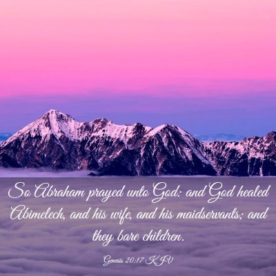 Picture 03 - Genesis 20:17 KJV - So Abraham prayed unto God: and God healed - Bible Verse Picture