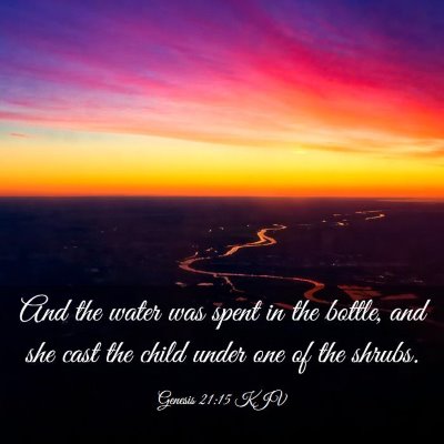Picture 03 - Genesis 21:15 KJV - And the water was spent in the bottle, and she - Bible Verse Picture