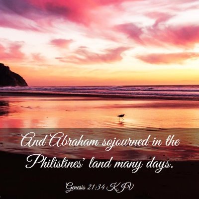 Picture 03 - Genesis 21:34 KJV - And Abraham sojourned in the Philistines' land - Bible Verse Picture