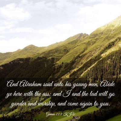 Picture 03 - Genesis 22:5 KJV - And Abraham said unto his young men, Abide ye - Bible Verse Picture