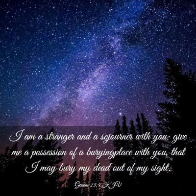 Picture 03 - Genesis 23:4 KJV - I am a stranger and a sojourner with you: give me - Bible Verse Picture