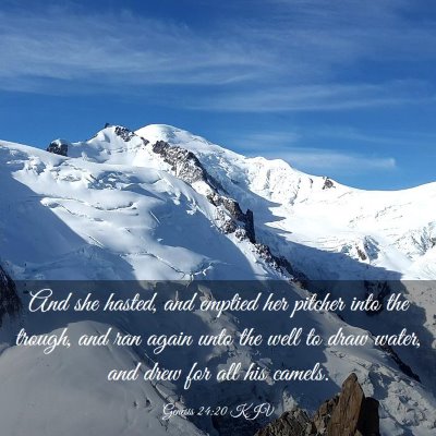 Picture 03 - Genesis 24:20 KJV - And she hasted, and emptied her pitcher into the - Bible Verse Picture