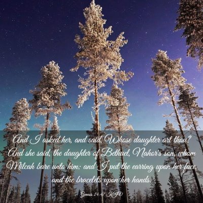 Picture 03 - Genesis 24:47 KJV - And I asked her, and said, Whose daughter art - Bible Verse Picture