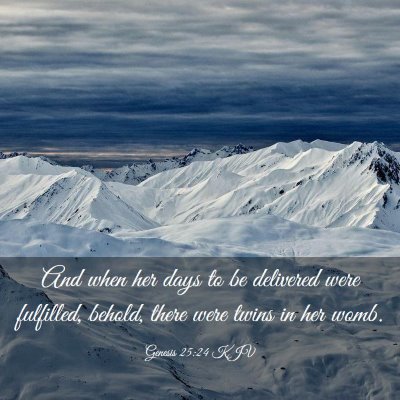 Picture 03 - Genesis 25:24 KJV - And when her days to be delivered were fulfilled, - Bible Verse Picture
