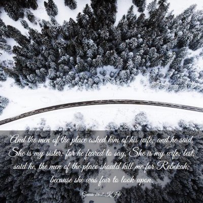 Picture 03 - Genesis 26:7 KJV - And the men of the place asked him of his wife; - Bible Verse Picture