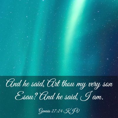 Picture 03 - Genesis 27:24 KJV - And he said, Art thou my very son Esau? And he - Bible Verse Picture