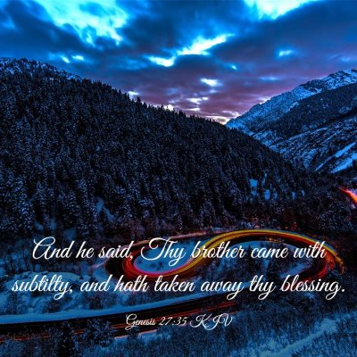 Picture 03 - Genesis 27:35 KJV - And he said, Thy brother came with subtilty, and - Bible Verse Picture