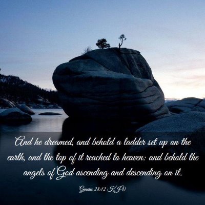 Picture 03 - Genesis 28:12 KJV - And he dreamed, and behold a ladder set up on the - Bible Verse Picture