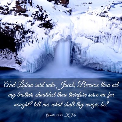 Picture 03 - Genesis 29:15 KJV - And Laban said unto Jacob, Because thou art my - Bible Verse Picture