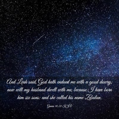 Picture 03 - Genesis 30:20 KJV - And Leah said, God hath endued me with a good - Bible Verse Picture