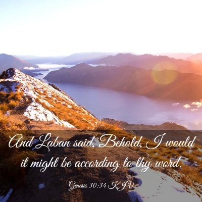 Picture 03 - Genesis 30:34 KJV - And Laban said, Behold, I would it might be - Bible Verse Picture