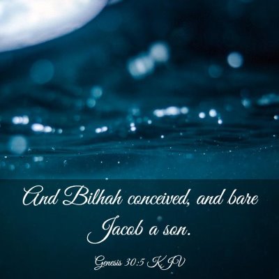 Picture 03 - Genesis 30:5 KJV - And Bilhah conceived, and bare Jacob a - Bible Verse Picture