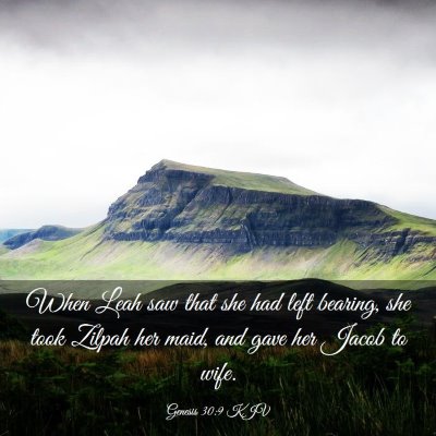 Picture 03 - Genesis 30:9 KJV - When Leah saw that she had left bearing, she took - Bible Verse Picture