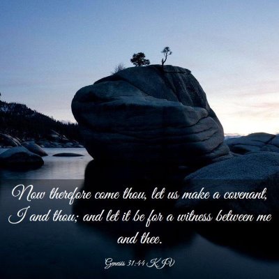 Picture 03 - Genesis 31:44 KJV - Now therefore come thou, let us make a covenant, - Bible Verse Picture