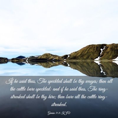 Picture 03 - Genesis 31:8 KJV - If he said thus, The speckled shall be thy wages; - Bible Verse Picture