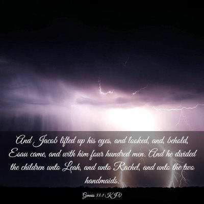 Picture 03 - Genesis 33:1 KJV - And Jacob lifted up his eyes, and looked, and, - Bible Verse Picture