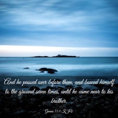 Picture 03 - Genesis 33:3 KJV - And he passed over before them, and bowed himself - Bible Verse Picture
