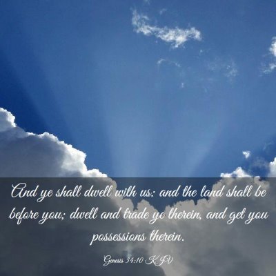 Picture 03 - Genesis 34:10 KJV - And ye shall dwell with us: and the land shall be - Bible Verse Picture