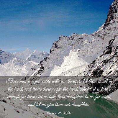 Picture 03 - Genesis 34:21 KJV - These men are peaceable with us; therefore let - Bible Verse Picture