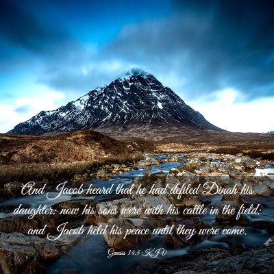 Picture 03 - Genesis 34:5 KJV - And Jacob heard that he had defiled Dinah his - Bible Verse Picture