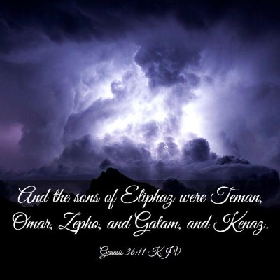 Picture 03 - Genesis 36:11 KJV - And the sons of Eliphaz were Teman, Omar, Zepho, - Bible Verse Picture