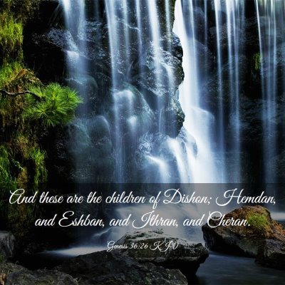Picture 03 - Genesis 36:26 KJV - And these are the children of Dishon; Hemdan, and - Bible Verse Picture