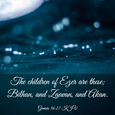 Picture 03 - Genesis 36:27 KJV - The children of Ezer are these; Bilhan, and - Bible Verse Picture