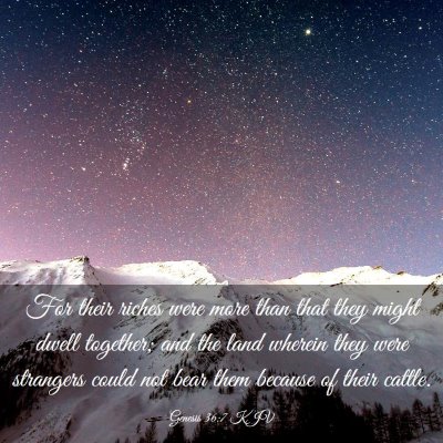 Picture 03 - Genesis 36:7 KJV - For their riches were more than that they might - Bible Verse Picture