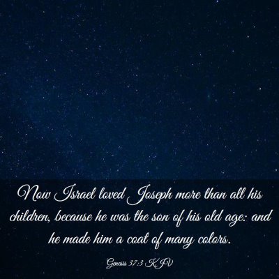 Picture 03 - Genesis 37:3 KJV - Now Israel loved Joseph more than all his - Bible Verse Picture