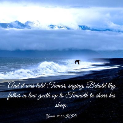 Picture 03 - Genesis 38:13 KJV - And it was told Tamar, saying, Behold thy father - Bible Verse Picture