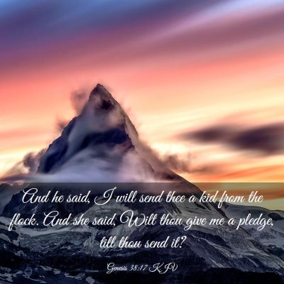 Picture 03 - Genesis 38:17 KJV - And he said, I will send thee a kid from the - Bible Verse Picture