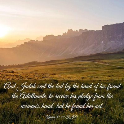 Picture 03 - Genesis 38:20 KJV - And Judah sent the kid by the hand of his friend - Bible Verse Picture