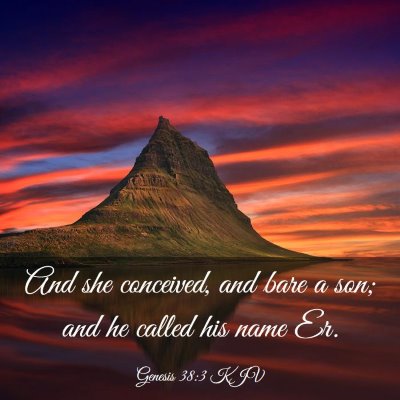 Picture 03 - Genesis 38:3 KJV - And she conceived, and bare a son; and he called - Bible Verse Picture
