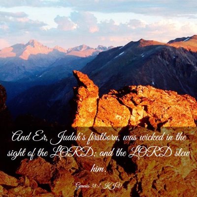Picture 03 - Genesis 38:7 KJV - And Er, Judah's firstborn, was wicked in the - Bible Verse Picture