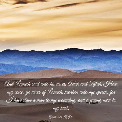 Picture 03 - Genesis 4:23 KJV - And Lamech said unto his wives, Adah and Zillah, - Bible Verse Picture