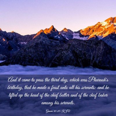 Picture 03 - Genesis 40:20 KJV - And it came to pass the third day, which was - Bible Verse Picture