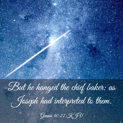 Picture 03 - Genesis 40:22 KJV - But he hanged the chief baker: as Joseph had - Bible Verse Picture