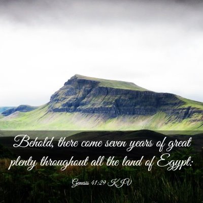 Picture 03 - Genesis 41:29 KJV - Behold, there come seven years of great plenty - Bible Verse Picture