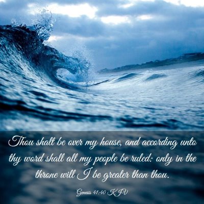 Picture 03 - Genesis 41:40 KJV - Thou shalt be over my house, and according unto - Bible Verse Picture