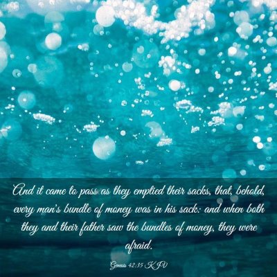 Picture 03 - Genesis 42:35 KJV - And it came to pass as they emptied their sacks, - Bible Verse Picture
