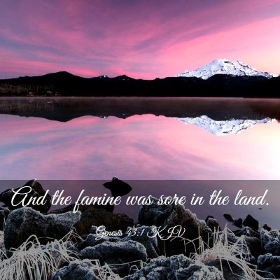Picture 03 - Genesis 43:1 KJV - And the famine was sore in the - Bible Verse Picture
